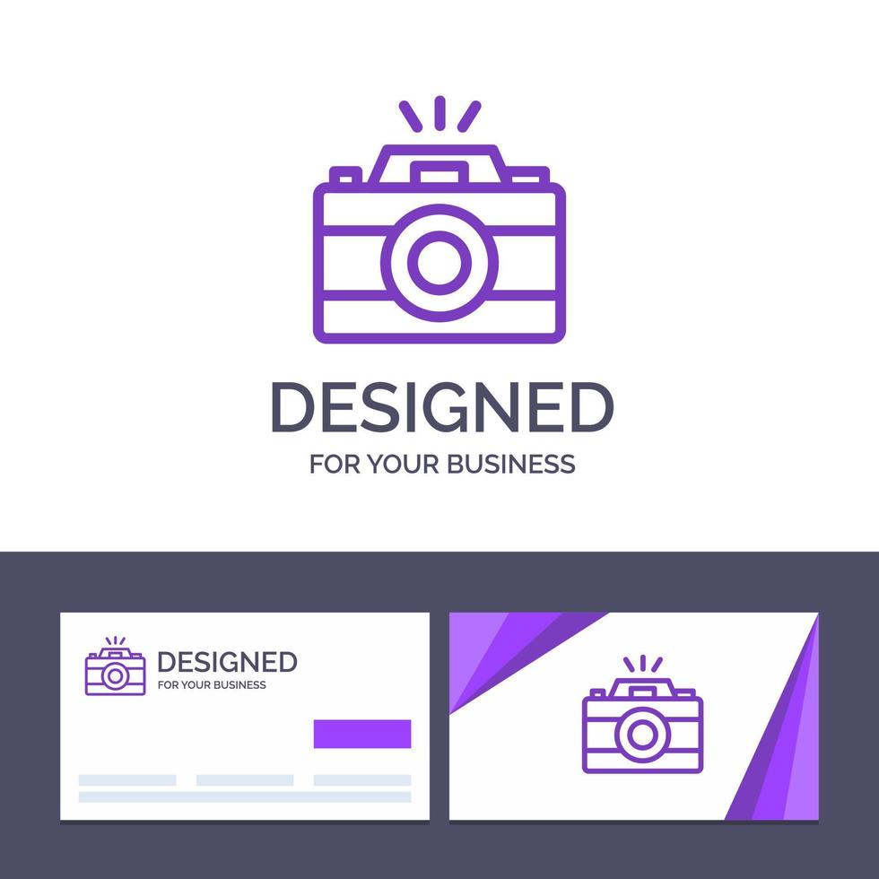 tarjeta de visita creativa y plantilla de logotipo imagen de cámara foto imagen ilustración vectorial vector