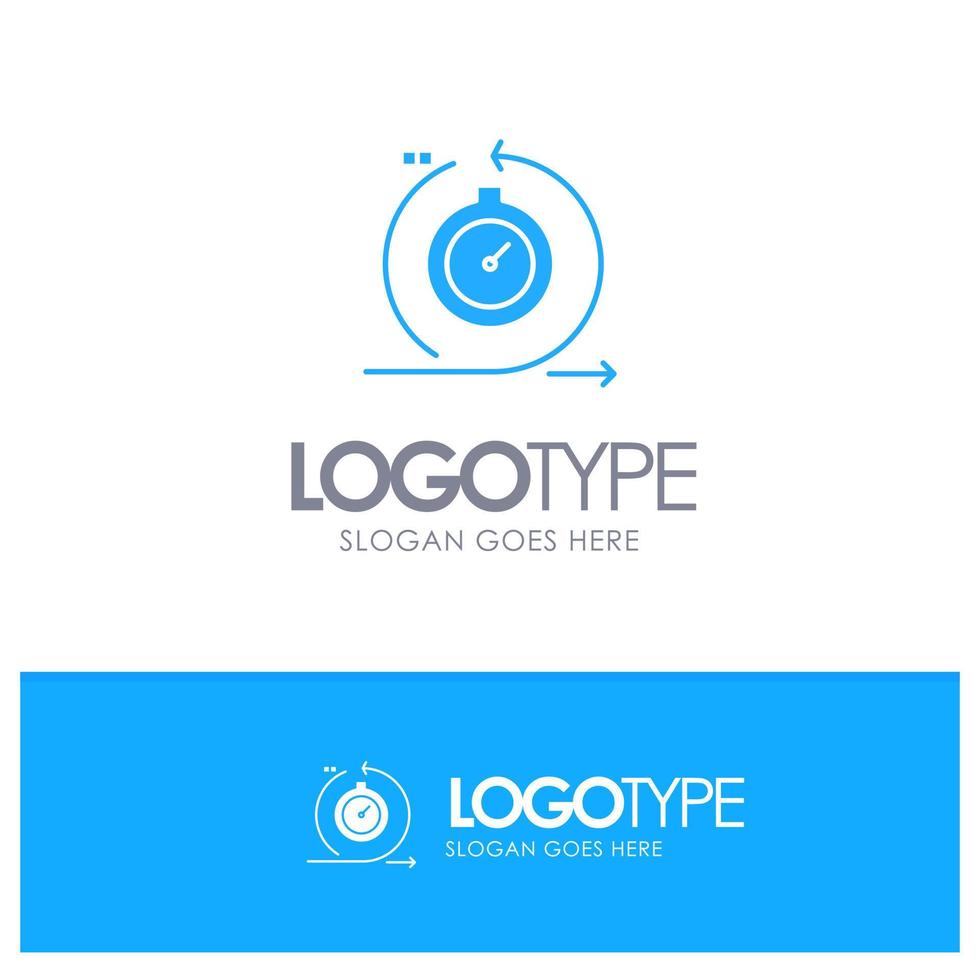 Agile Cycle Development Fast Iteration Blue Solid Logo with place for tagline vector