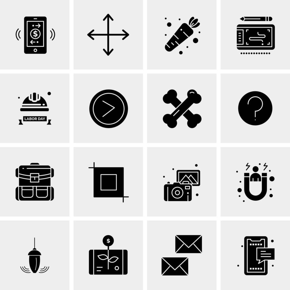 16 iconos de negocios universales vector ilustración de icono creativo para usar en proyectos relacionados con la web y dispositivos móviles