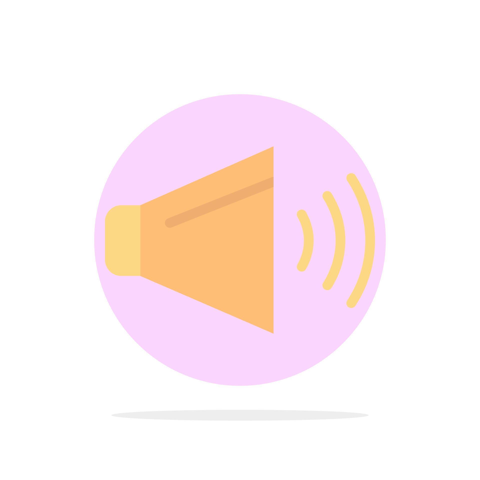 Sound Speaker Volume On Abstract Circle Background Flat color Icon