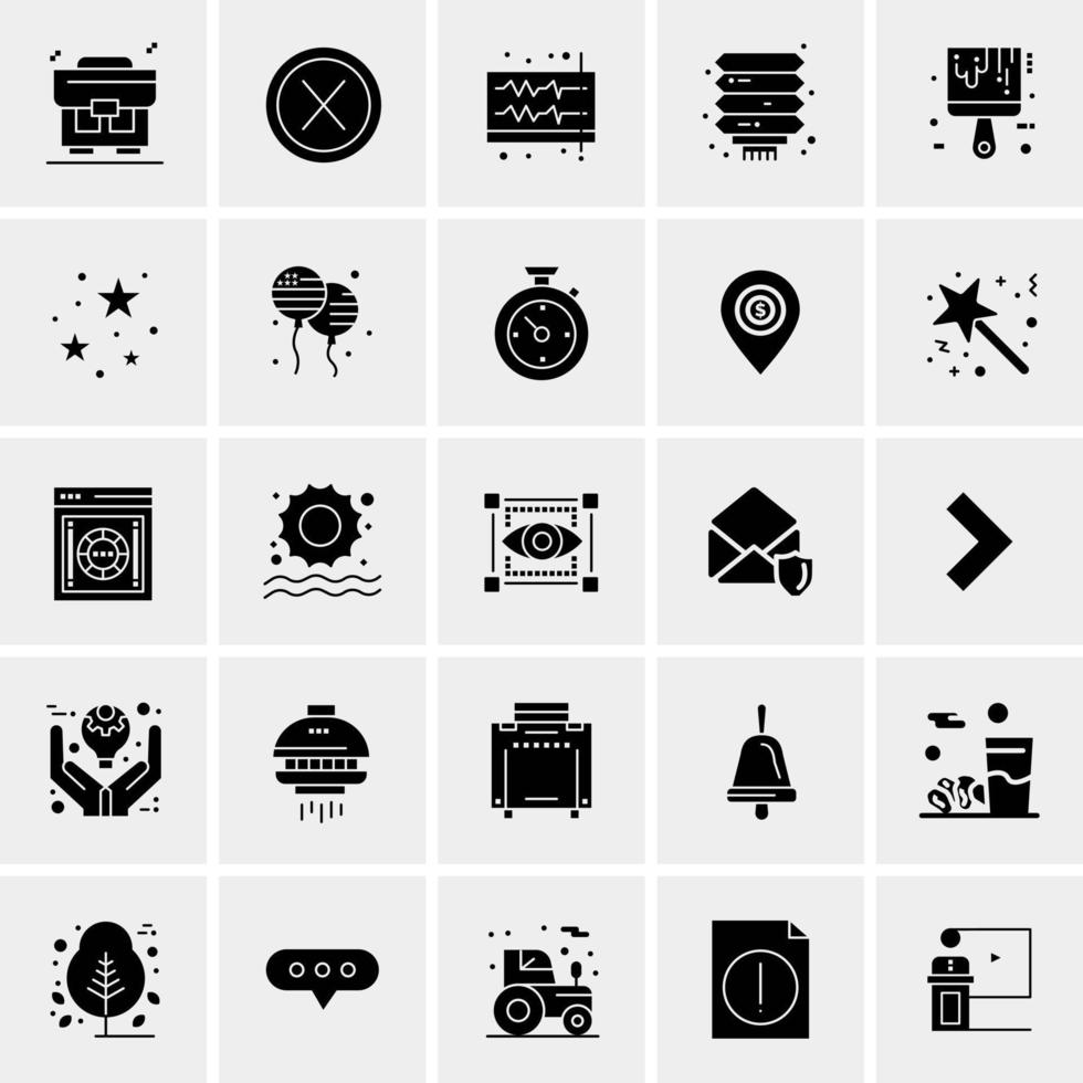 25 iconos de negocios universales vector ilustración de icono creativo para usar en proyectos relacionados con la web y dispositivos móviles