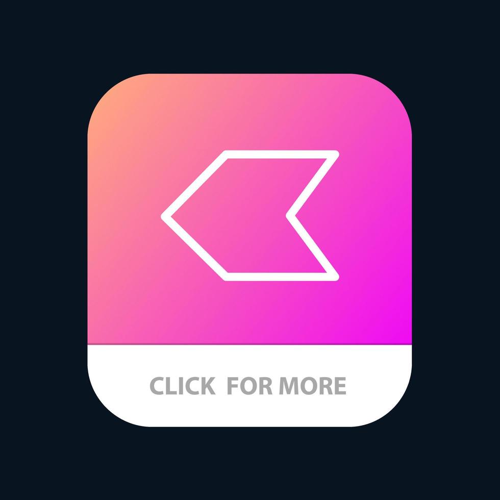 Arrow Pointer Left Mobile App Button Android and IOS Line Version vector