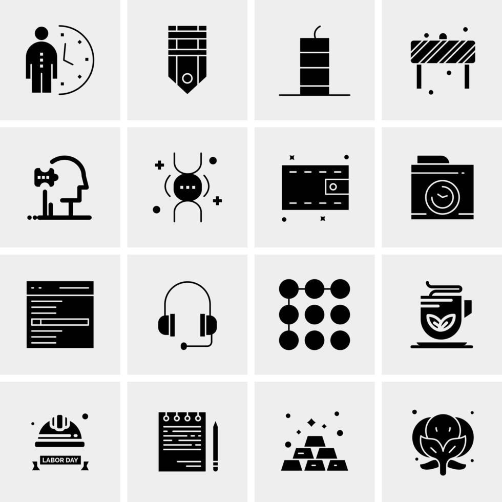 16 iconos de negocios universales vector ilustración de icono creativo para usar en proyectos relacionados con la web y dispositivos móviles