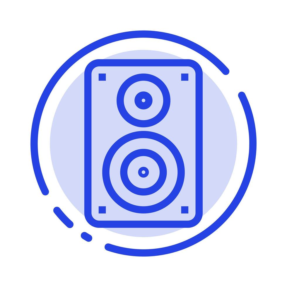 audio wifi altavoz monitor profesional línea punteada azul icono de línea vector