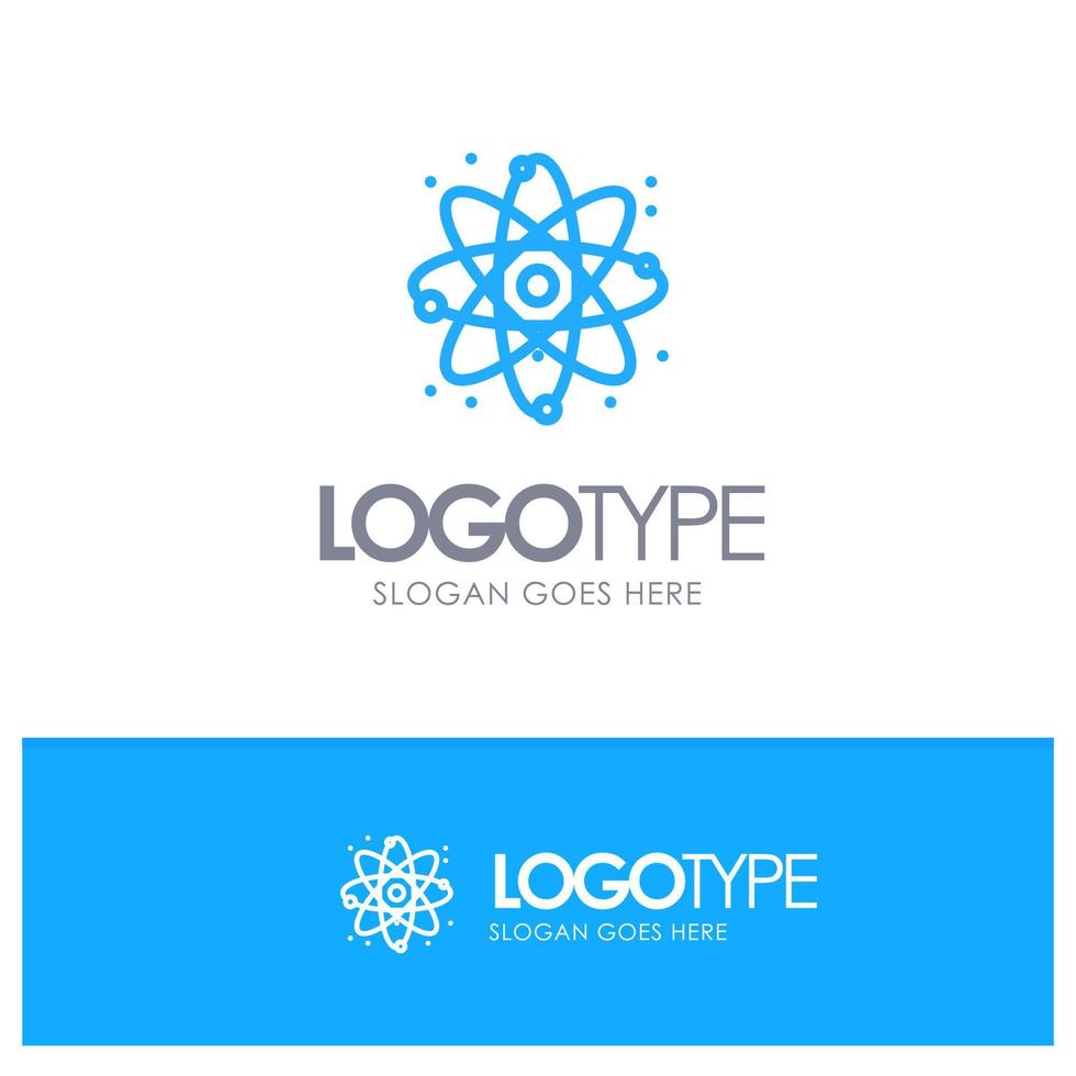 Atom Energy Power Lab Blue Outline Logo Place for Tagline vector