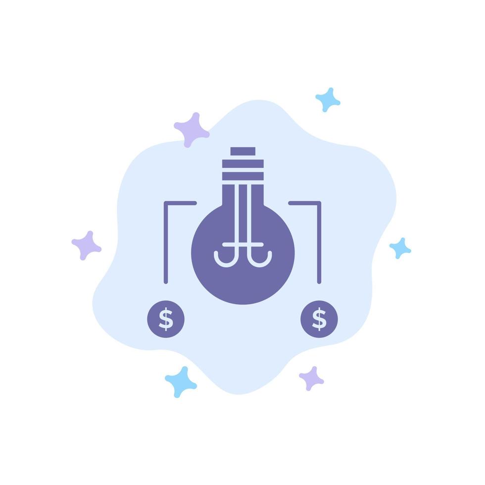 Bulb Idea Solution Dollar Blue Icon on Abstract Cloud Background vector