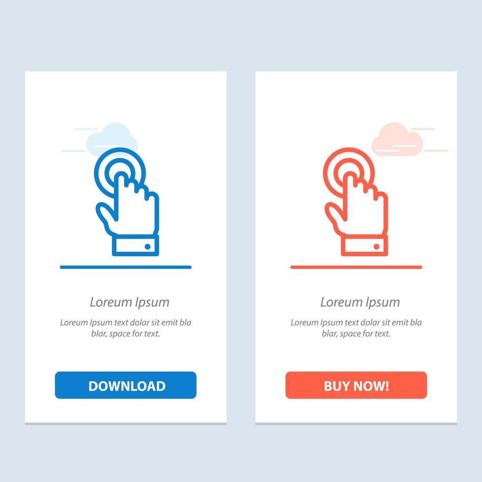 tecnología de interfaz de pantalla táctil táctil azul y rojo descargar y comprar ahora plantilla de tarjeta de widget web vector