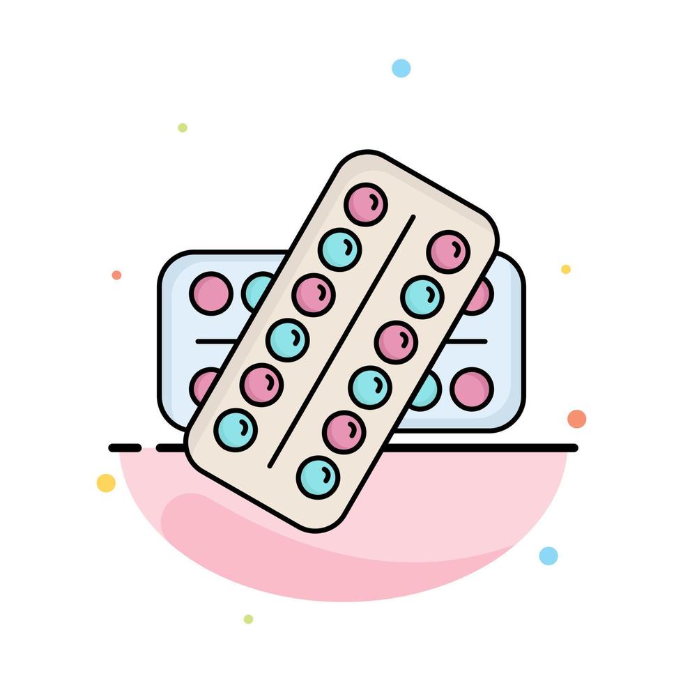 medicine Pill drugs tablet patient Flat Color Icon Vector