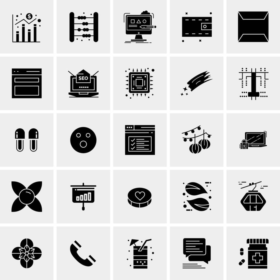 25 iconos de negocios universales vector ilustración de icono creativo para usar en proyectos relacionados con la web y dispositivos móviles