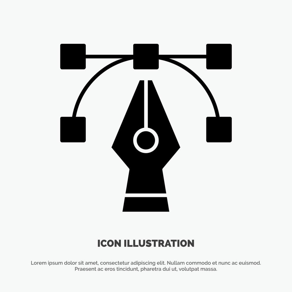 Design Graphic Tool solid Glyph Icon vector