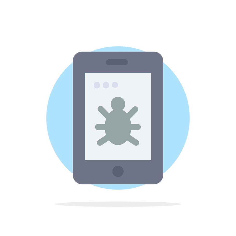 Mobile Security Bug Abstract Circle Background Flat color Icon vector