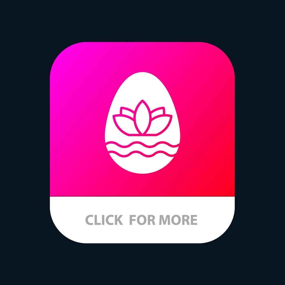 Easter Egg Egg Holiday Holidays Mobile App Button Android and IOS Glyph Version vector