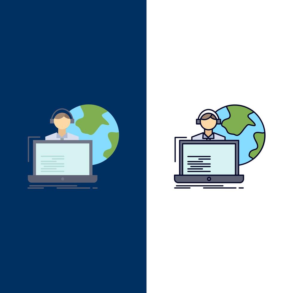 outsource outsourcing allocation human online Flat Color Icon Vector