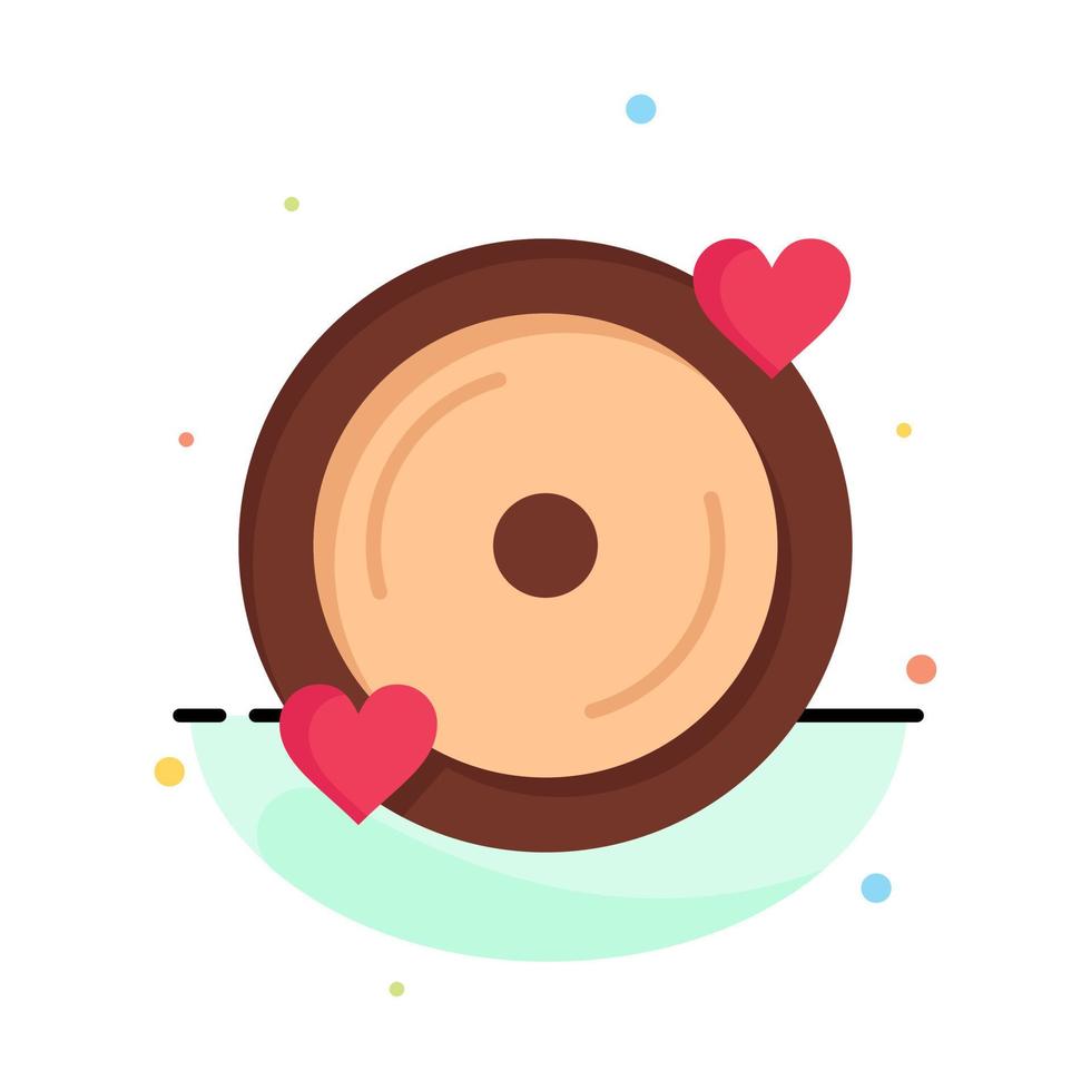 Disk Love Heart Wedding Business Logo Template Flat Color vector