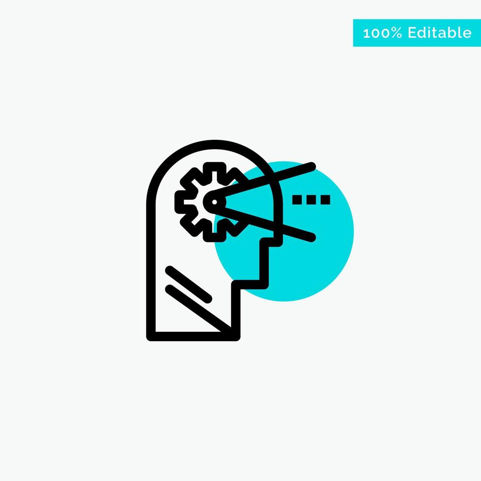 Cognitive Process Mind Head turquoise highlight circle point Vector icon