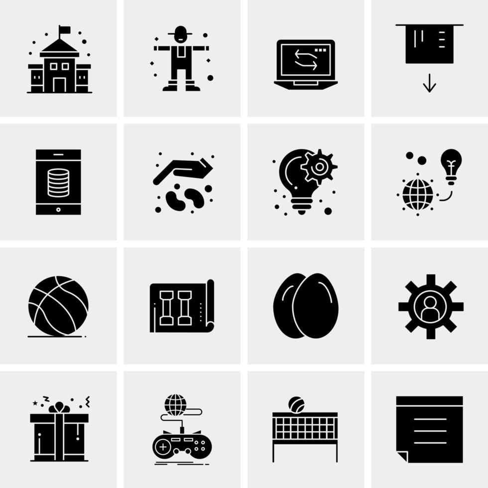 16 iconos de negocios universales vector ilustración de icono creativo para usar en proyectos relacionados con la web y dispositivos móviles