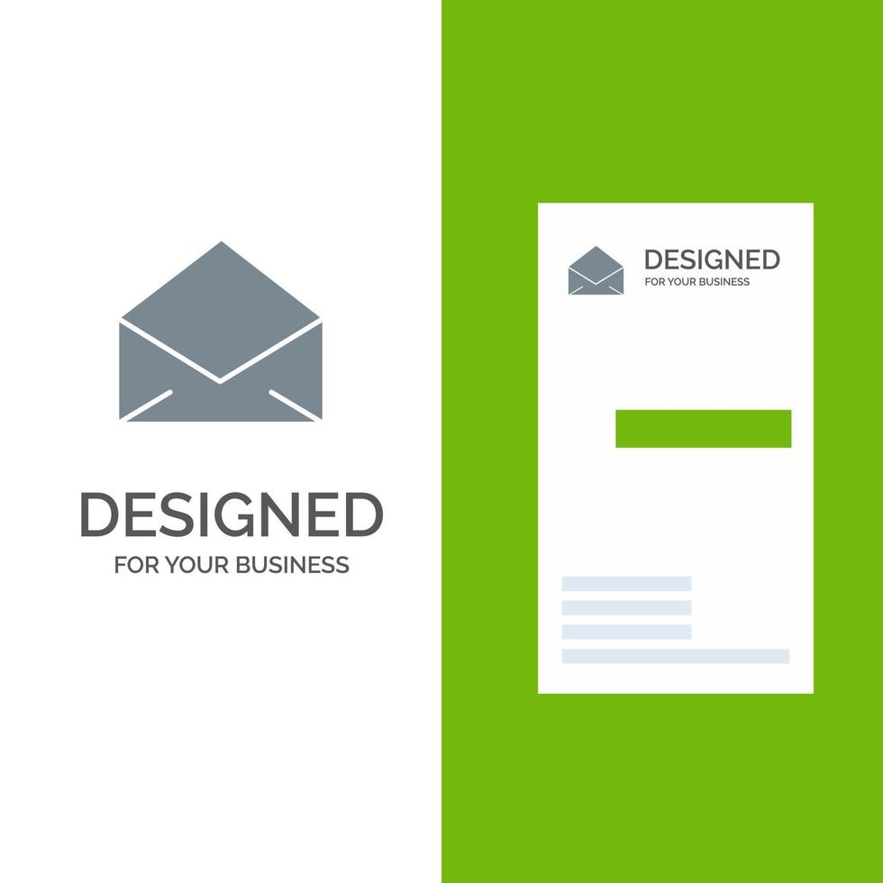 mensaje de correo electrónico diseño de logotipo gris abierto y plantilla de tarjeta de visita vector