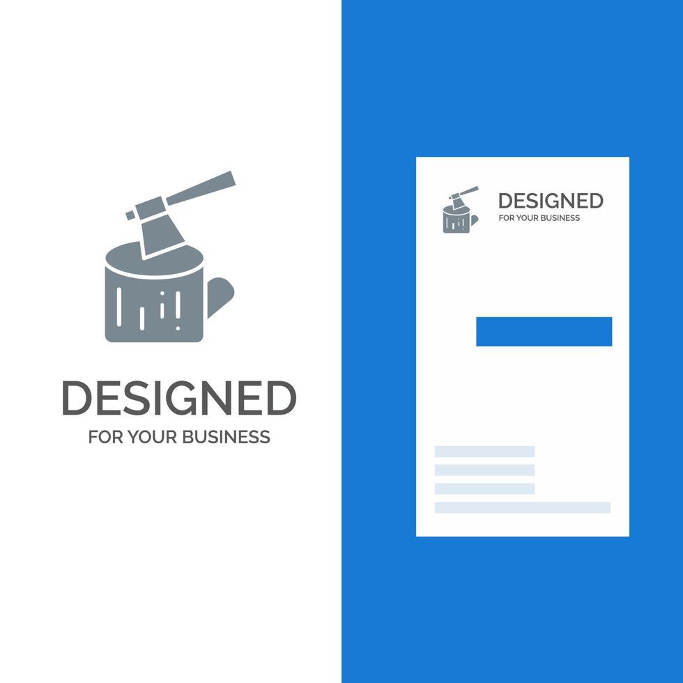 Ax Log Timber Wood Grey Logo Design and Business Card Template vector