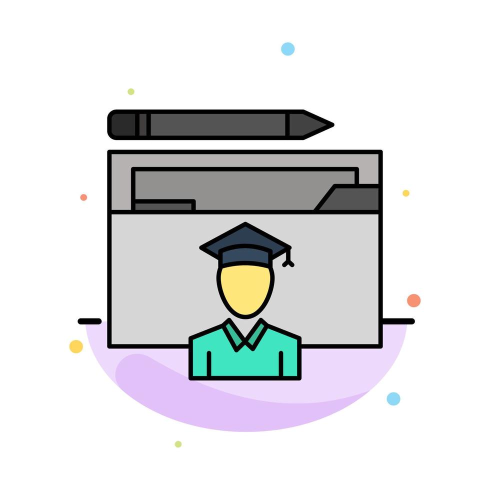 Avatar Education Graduate Graduation Scholar Abstract Flat Color Icon Template vector