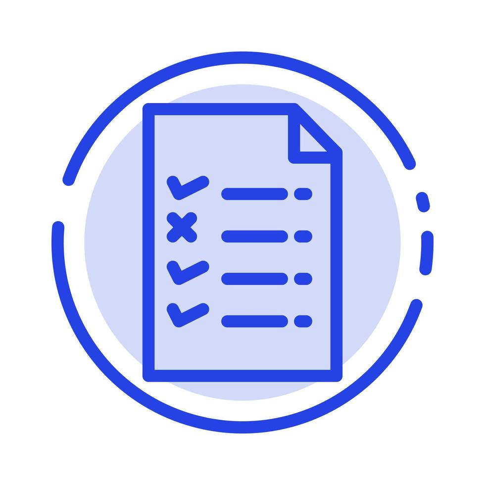 Document File Education Blue Dotted Line Line Icon vector