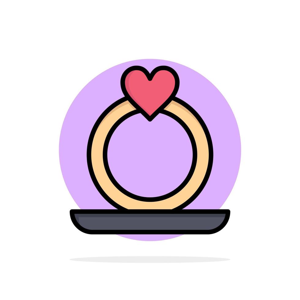 anillo corazón propuesta resumen círculo fondo plano color icono vector
