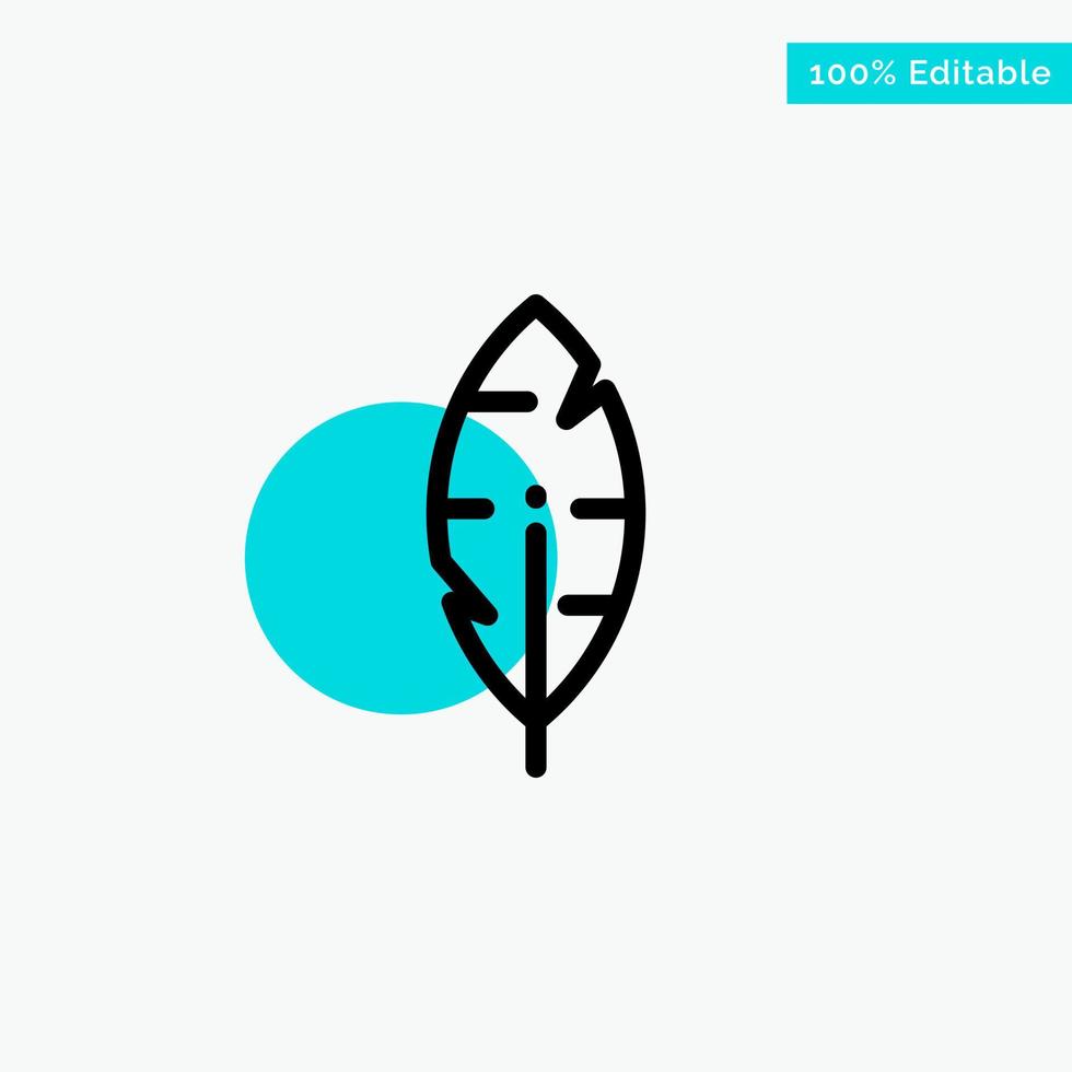 Feather Ink Write turquoise highlight circle point Vector icon