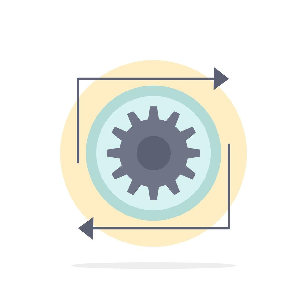 Business gear management operation process Flat Color Icon Vector