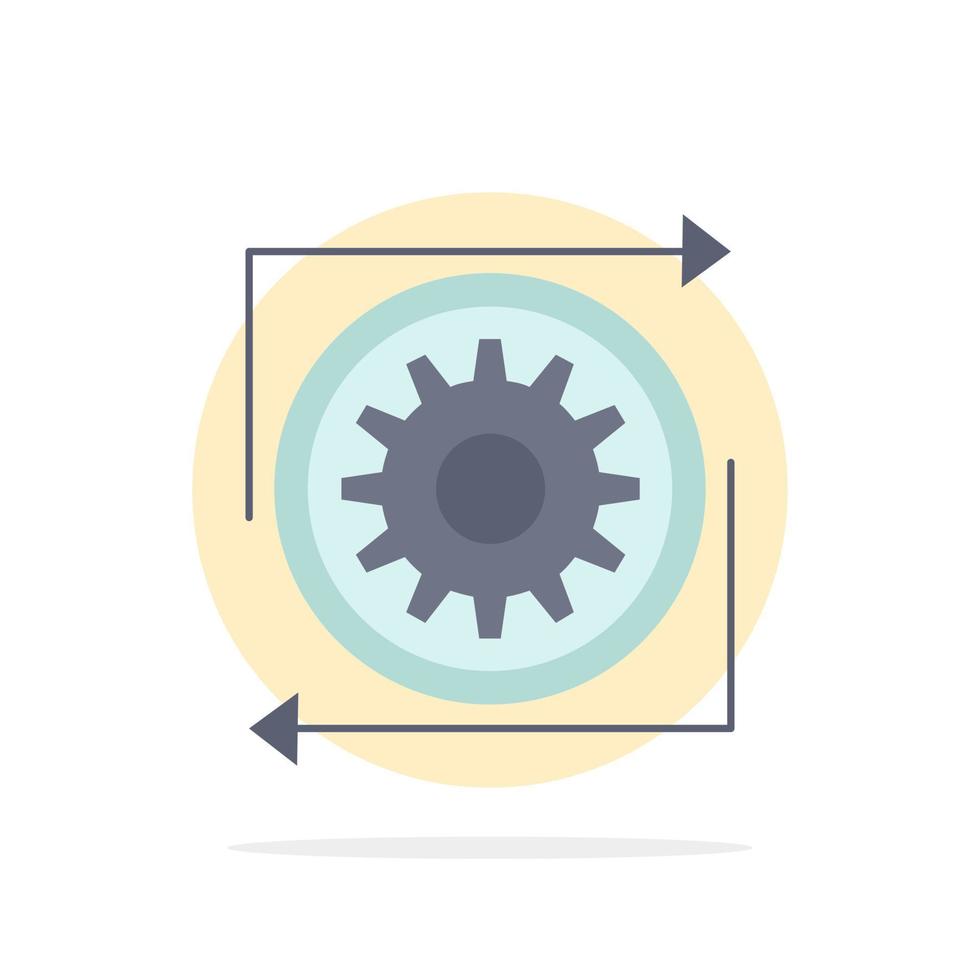 vector de icono de color plano de proceso de operación de gestión de engranajes de negocios