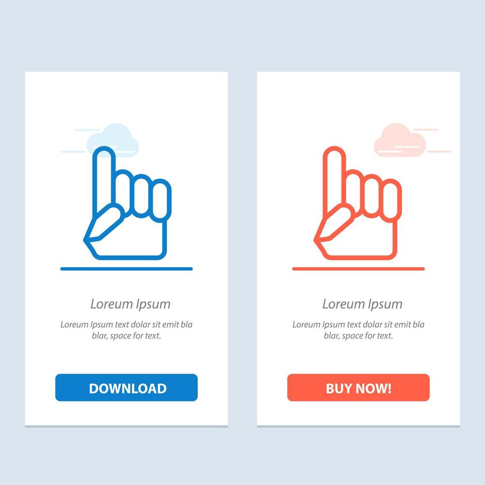 Foam Hand Hand Usa American  Blue and Red Download and Buy Now web Widget Card Template vector