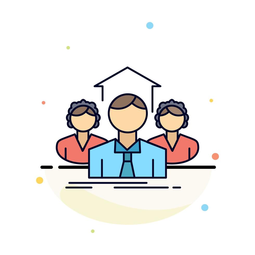 Team Business teamwork group meeting Flat Color Icon Vector