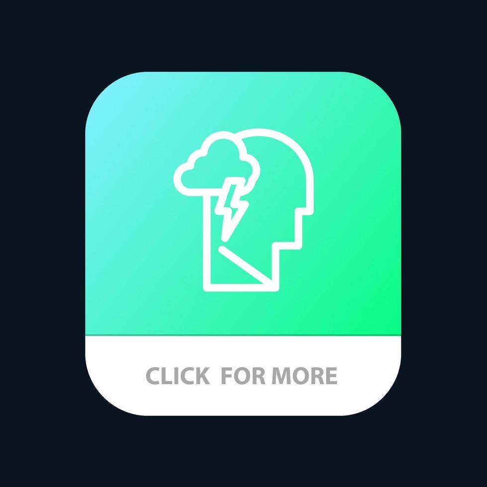 Energy Mental Mind Power Mobile App Button Android and IOS Line Version vector