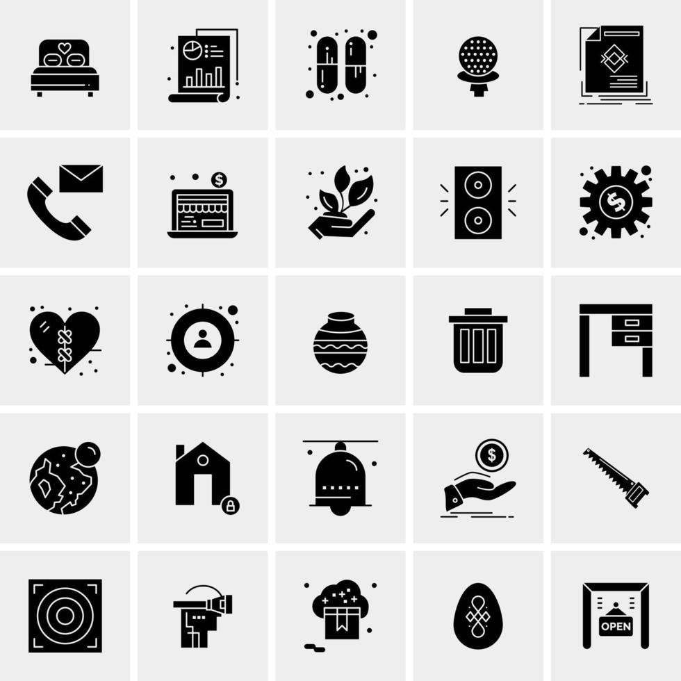 25 iconos de negocios universales vector ilustración de icono creativo para usar en proyectos relacionados con la web y dispositivos móviles