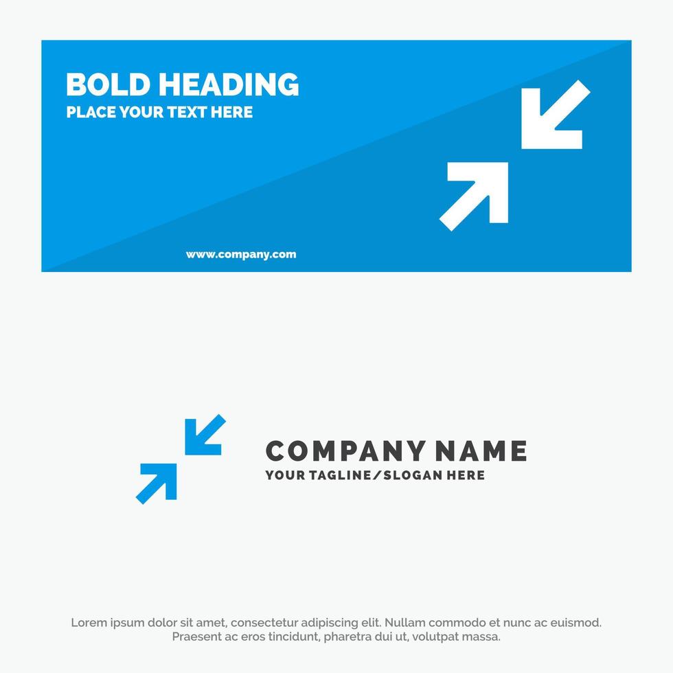 Arrows Arrow Zoom SOlid Icon Website Banner and Business Logo Template vector