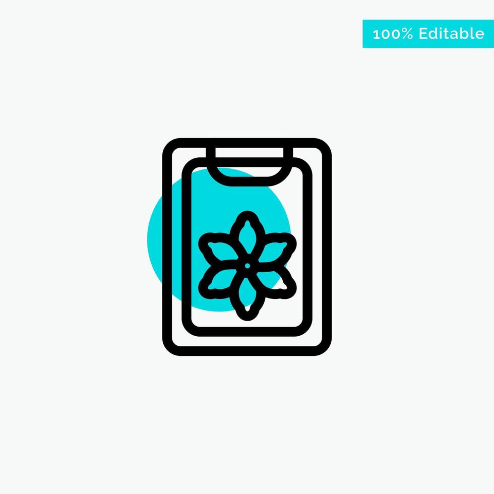 Flower Clipboard Spring Clip turquoise highlight circle point Vector icon