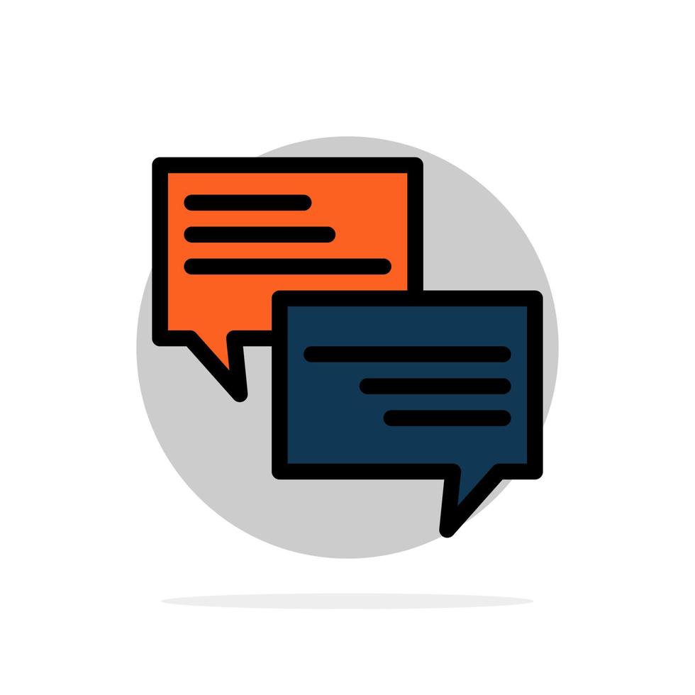 Sms Message Popup Bubble Chat Abstract Circle Background Flat color Icon vector