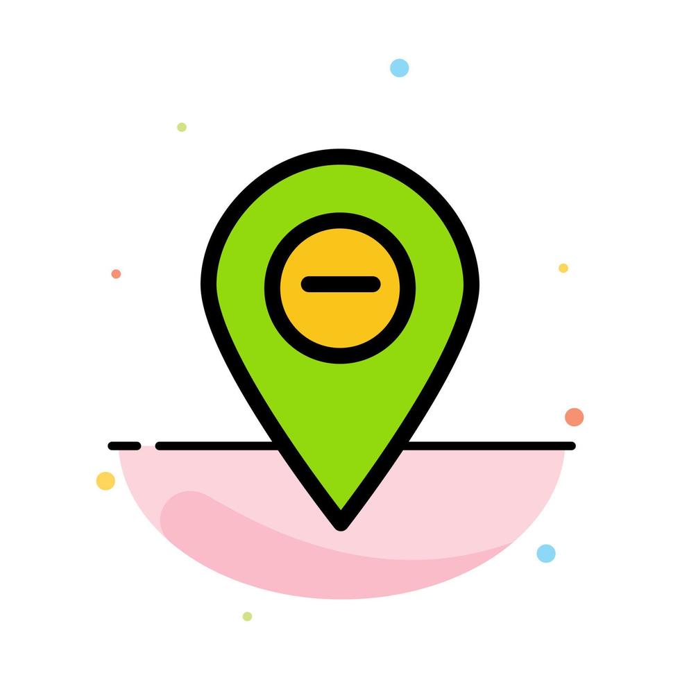 Location Map Marker Pin Abstract Flat Color Icon Template vector