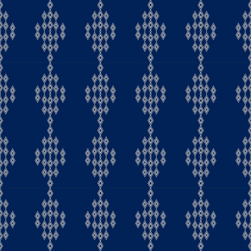 blue seamless geometric ethnic pattern vector