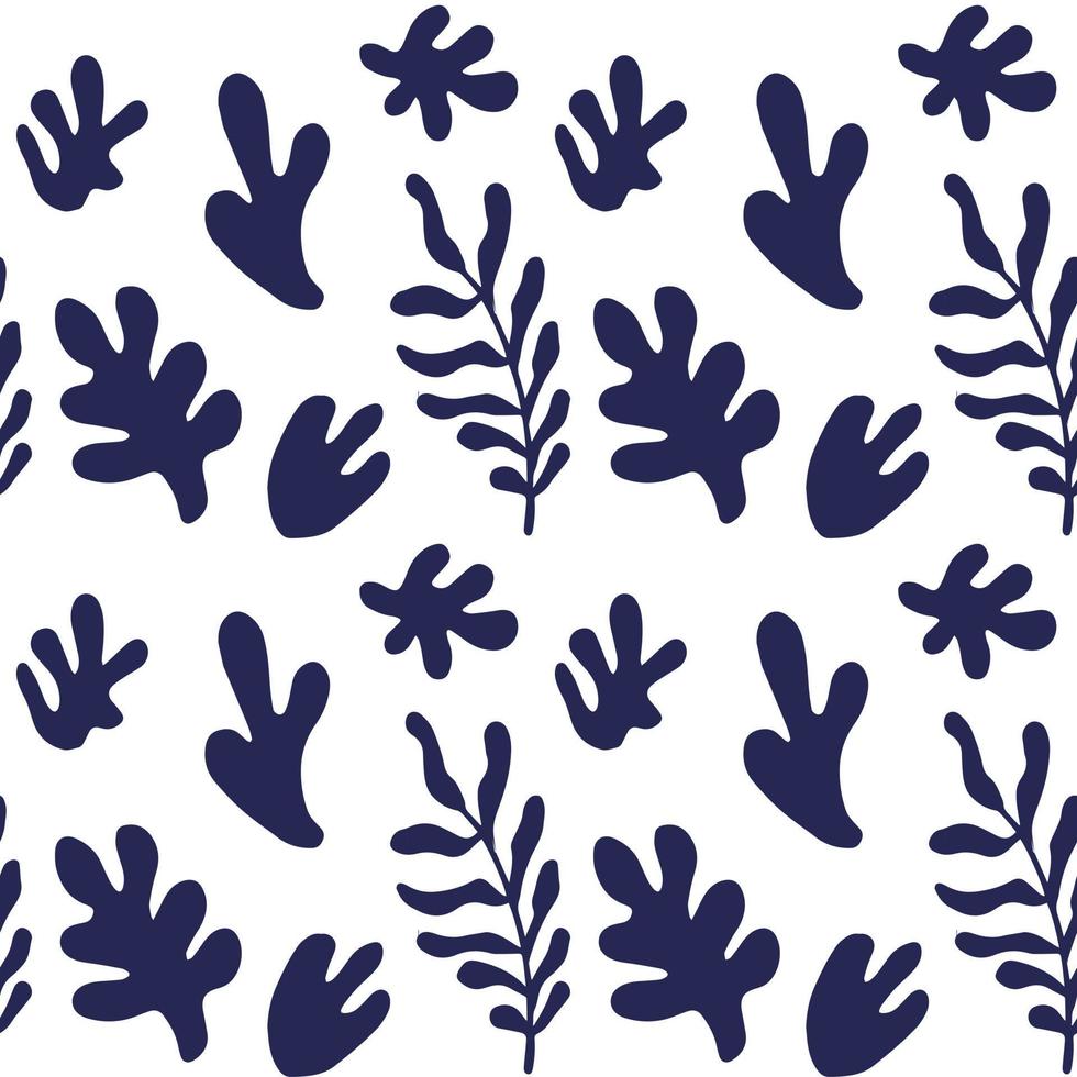 Hand drawn minimal abstract organic shapes pattern matisse style. Collage contemporary print. Fashionable template for design. vector
