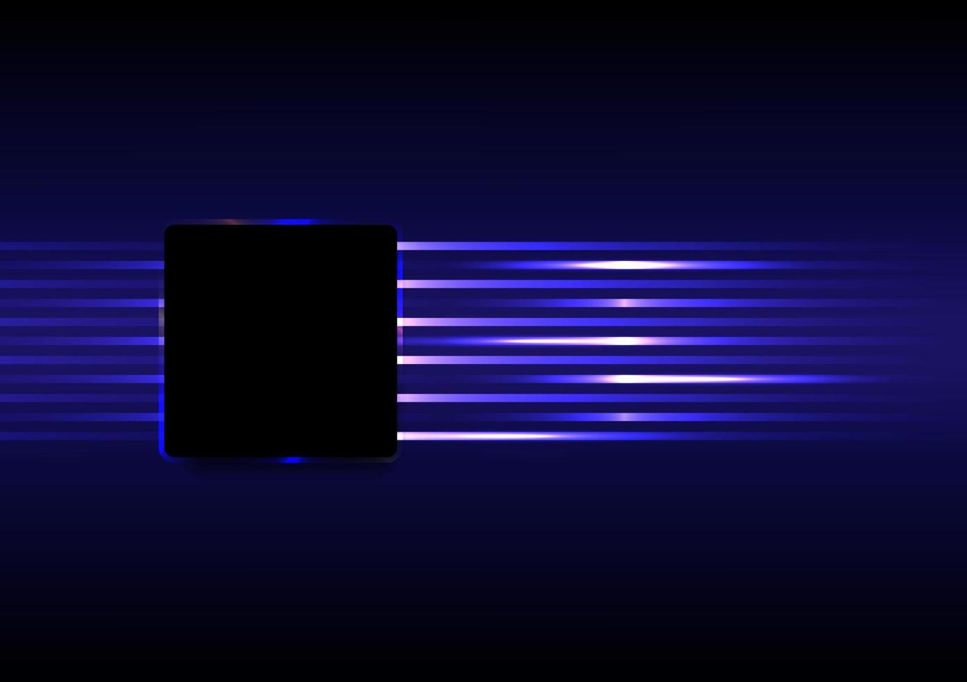 Technology black microchip on blue background vector