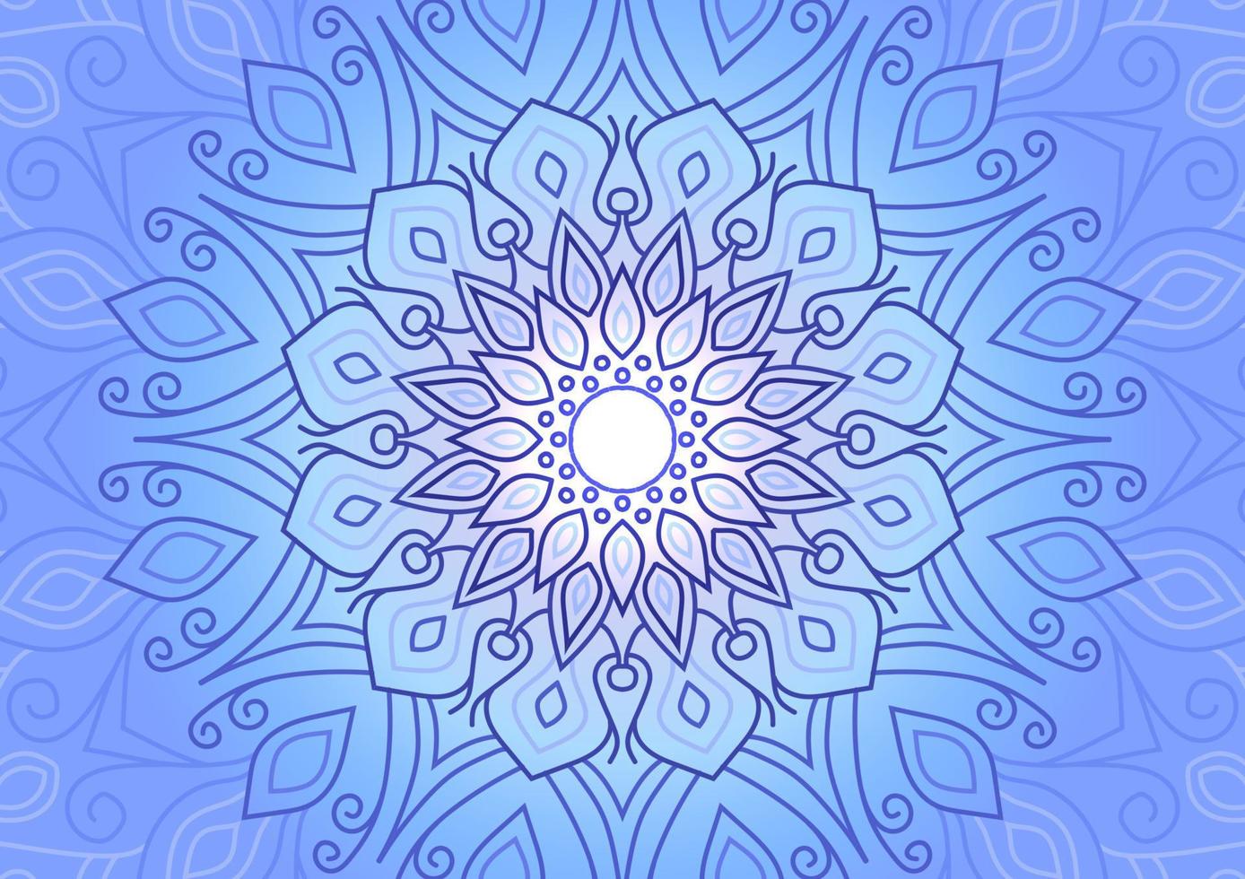Mandala blue light geometric modern style background vector