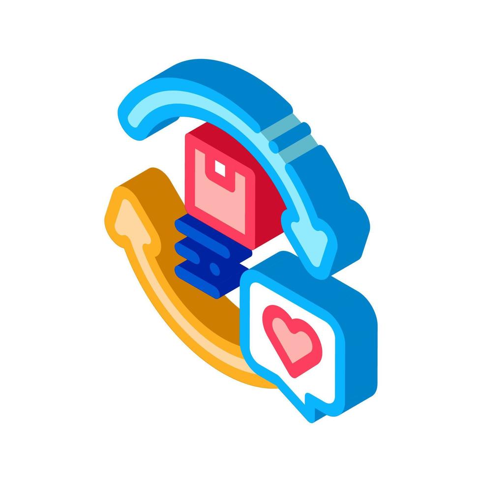 company and client circular relationship isometric icon vector illustration