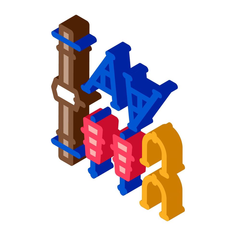 equipment karting track isometric icon vector illustration