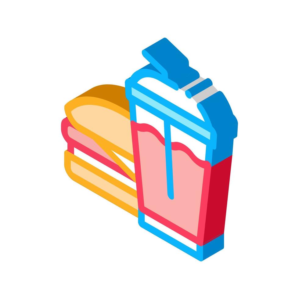 unhealthy fast food isometric icon vector illustration