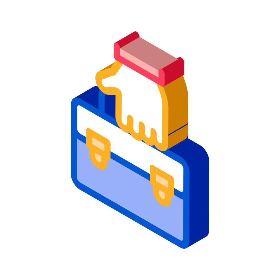 holding case administrator isometric icon vector illustration