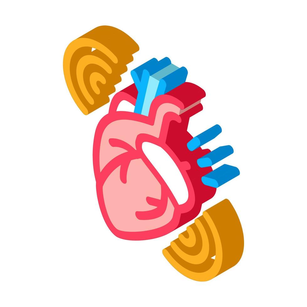 heart attack isometric icon vector illustration