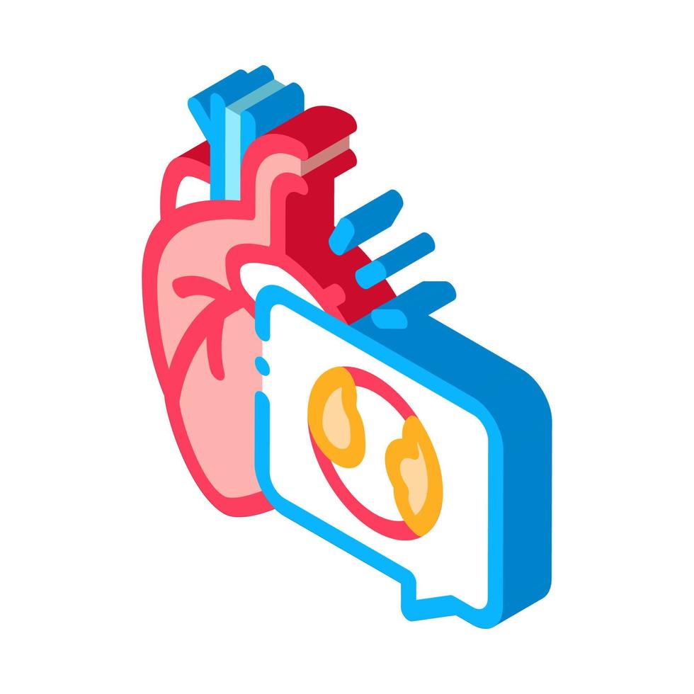 corazón aterosclerosis icono isométrico ilustración vectorial vector