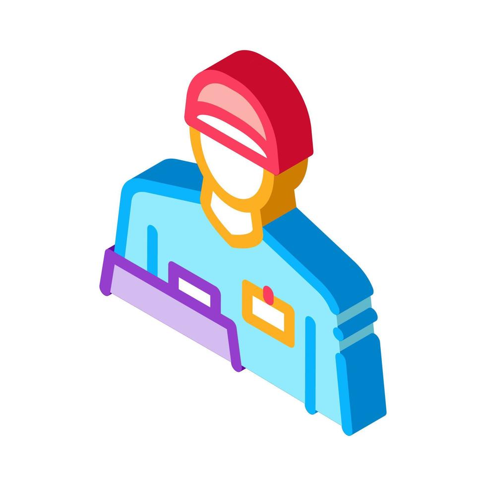 cashier profession isometric icon vector illustration
