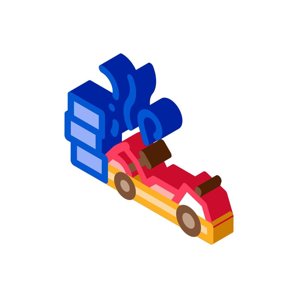 crash accident kart isometric icon vector illustration