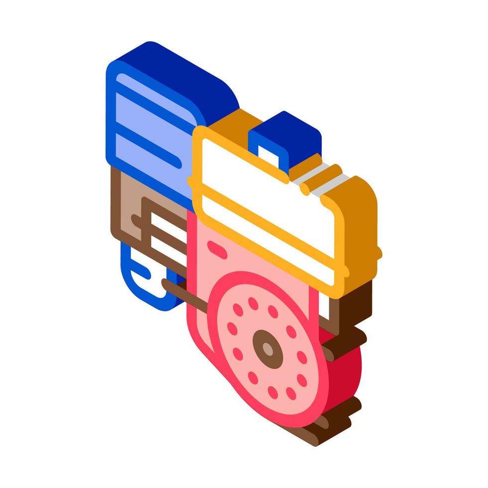 engine motor kart isometric icon vector illustration