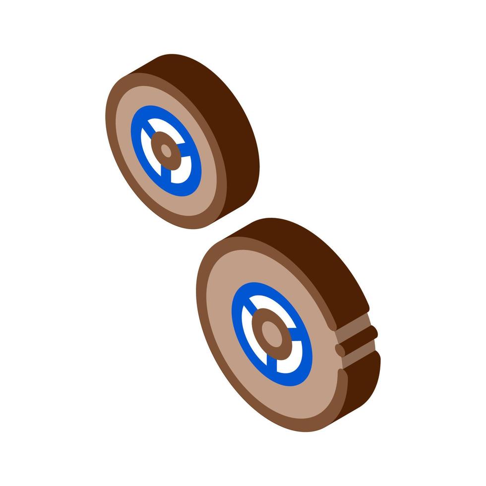 kart wheels isometric icon vector illustration color